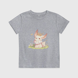 Футболка хлопковая детская Королевский лисенок, цвет: меланж
