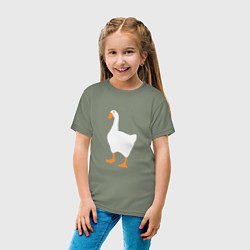 Футболка хлопковая детская Untitled goose game honk, цвет: авокадо — фото 2