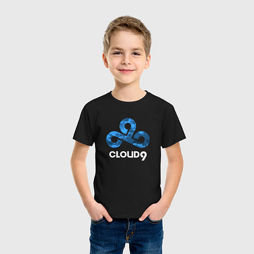 Детская футболка Cloud9 - blue cloud logo / Черный – фото 3