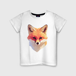 Футболка хлопковая детская Foxs head, цвет: белый