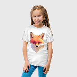 Футболка хлопковая детская Foxs head, цвет: белый — фото 2