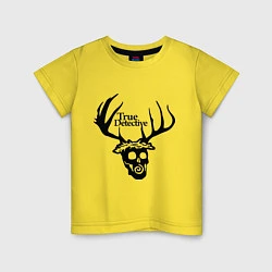 Футболка хлопковая детская True Detective: Deer Skull, цвет: желтый