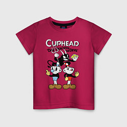 Футболка хлопковая детская Cups and devil, цвет: маджента