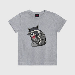 Футболка хлопковая детская Raccoon, цвет: меланж