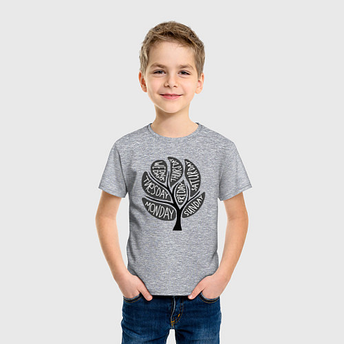 Детская футболка Дерево недели / Меланж – фото 3