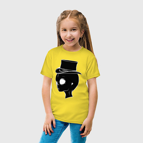Детская футболка Пришелец в цилиндре / Желтый – фото 4