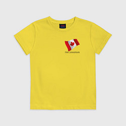 Футболка хлопковая детская Im Canadian - motto, цвет: желтый