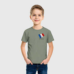 Футболка хлопковая детская Im French - motto, цвет: авокадо — фото 2