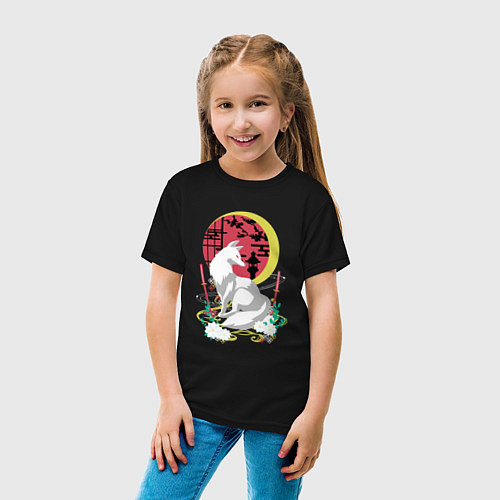 Детская футболка Лунная Инари / Черный – фото 4