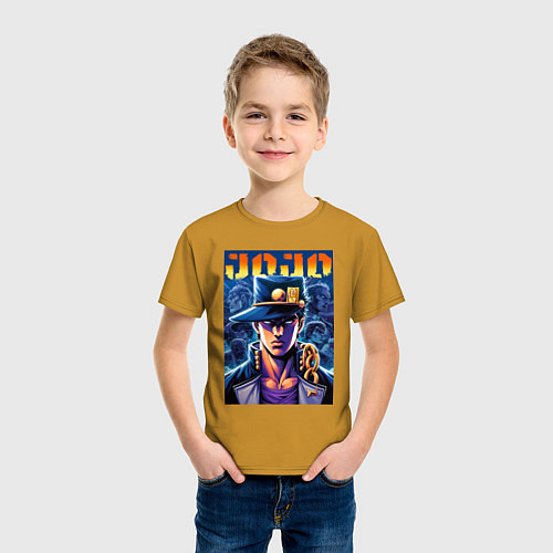 Детская футболка Jojo - Jotaro Kujo ai art / Горчичный – фото 3