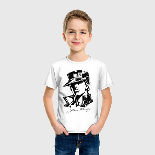 Детская футболка Jotaro Kujo - anime ai art / Белый – фото 3