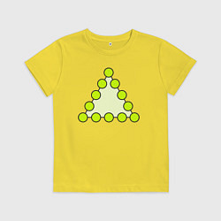 Футболка хлопковая детская Треугольник из кругов, цвет: желтый