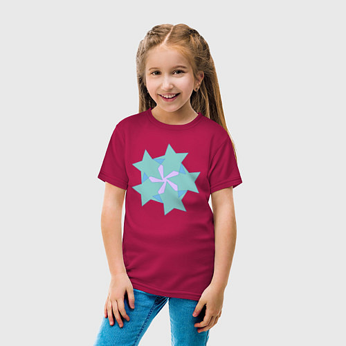 Детская футболка Совмещенные звезды / Маджента – фото 4