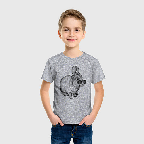 Детская футболка Стильный зайчишка / Меланж – фото 3