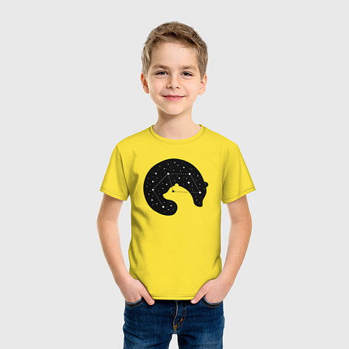 Детская футболка Большая медведица в космосе / Желтый – фото 3