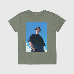 Футболка хлопковая детская Сугуру Гэто, цвет: авокадо