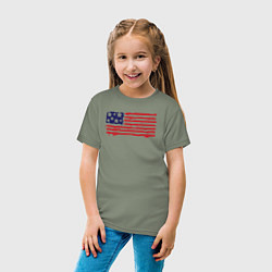 Футболка хлопковая детская USA patriot, цвет: авокадо — фото 2