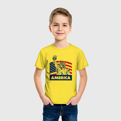 Футболка хлопковая детская Free America, цвет: желтый — фото 2
