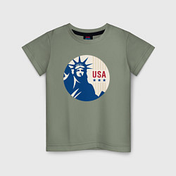 Футболка хлопковая детская Liberty USA, цвет: авокадо
