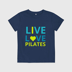 Футболка хлопковая детская Пилатес - любовь, цвет: тёмно-синий