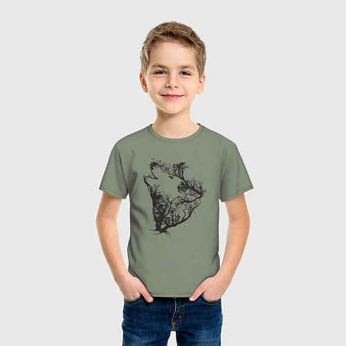 Детская футболка Свободный волк / Авокадо – фото 3