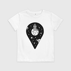 Футболка хлопковая детская Точка космоса, цвет: белый
