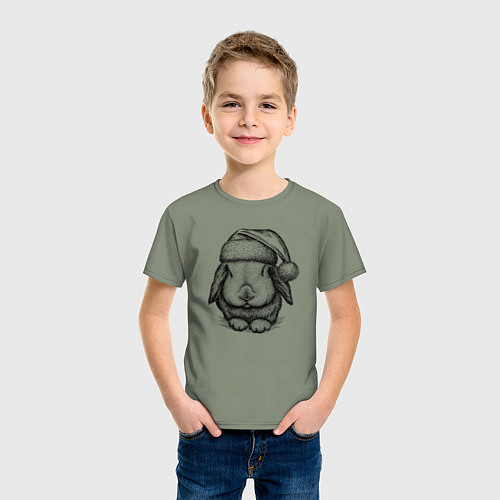 Детская футболка Новогодний зайченок / Авокадо – фото 3