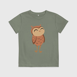 Детская футболка Довольная сова