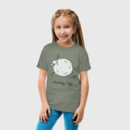Детская футболка Овечка и йога / Авокадо – фото 4