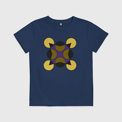 Футболка хлопковая детская Геометрические фигуры - круги со звездой, цвет: тёмно-синий
