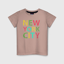 Футболка хлопковая детская New York city colors, цвет: пыльно-розовый