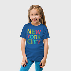 Футболка хлопковая детская New York city colors, цвет: синий — фото 2