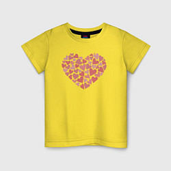 Футболка хлопковая детская Hearts love, цвет: желтый