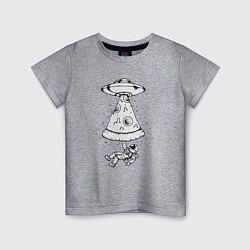 Футболка хлопковая детская Космонавт и пицца, цвет: меланж