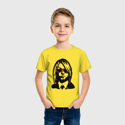 Детская футболка Kurt Cobain Nirvana portrait / Желтый – фото 3