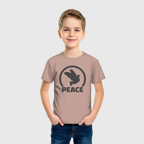 Детская футболка Peace bird / Пыльно-розовый – фото 3