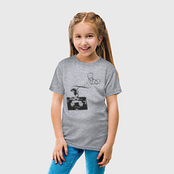 Футболка хлопковая детская Кассетная лента, цвет: меланж — фото 2