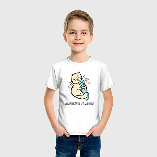 Детская футболка Объятия мамы лучшее лекарство / Белый – фото 3