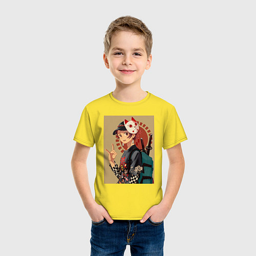 Детская футболка Тандзиро Камадо Арт / Желтый – фото 3
