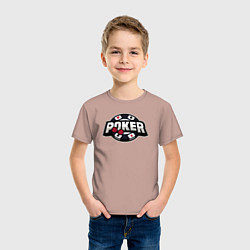 Футболка хлопковая детская Poker game, цвет: пыльно-розовый — фото 2