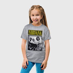 Футболка хлопковая детская Нирвана группа, цвет: меланж — фото 2