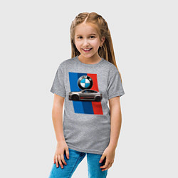 Футболка хлопковая детская Кроссовер BMW X6 M, цвет: меланж — фото 2