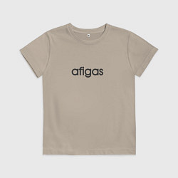 Футболка хлопковая детская Afigas, цвет: миндальный