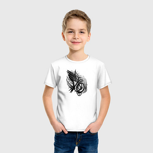 Детская футболка Абстрактный велосипед тату / Белый – фото 3