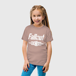 Футболка хлопковая детская Fallout - vault 33, цвет: пыльно-розовый — фото 2