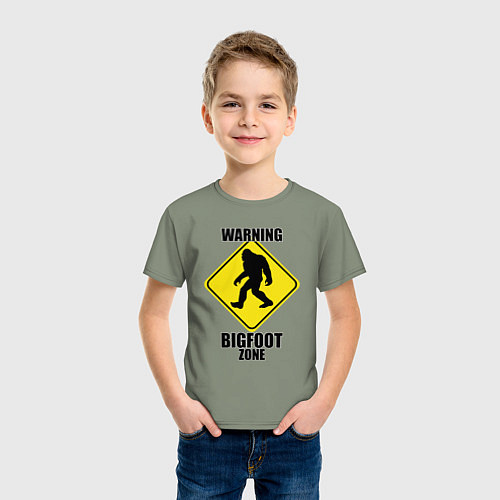 Детская футболка Предупреждающий знак Bigfoot zone / Авокадо – фото 3