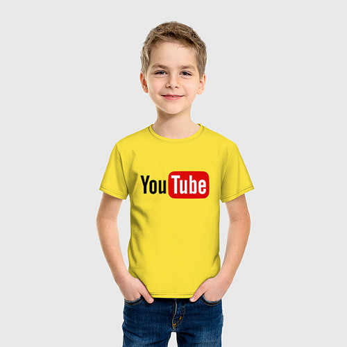 Детская футболка You tube logo / Желтый – фото 3