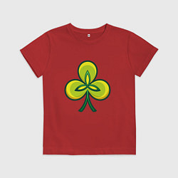 Футболка хлопковая детская Ирландский трилистник, цвет: красный