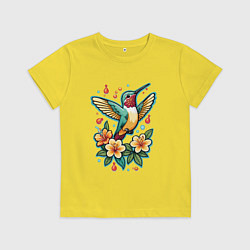Футболка хлопковая детская Колибри Ника, цвет: желтый