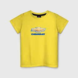 Футболка хлопковая детская Chevrolet brend auto, цвет: желтый